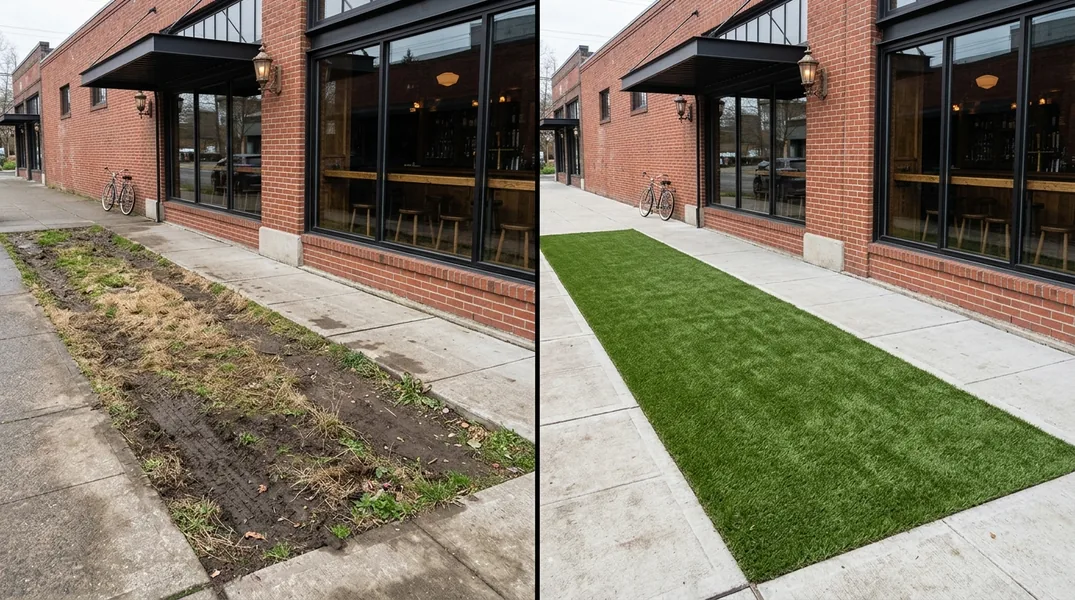 Result artificial grass installation in Portland - Portland Artificial Grass Installation