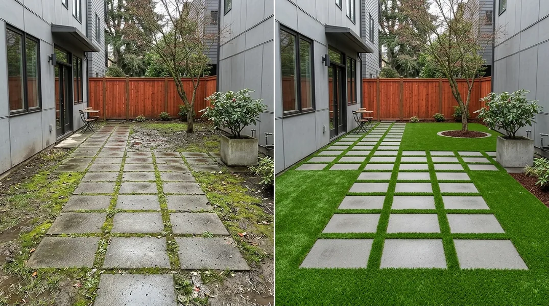 Result artificial grass installation in Portland - Portland Artificial Grass Installation