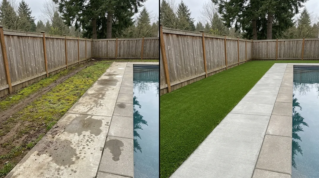Result artificial grass installation in Portland - Portland Artificial Grass Installation