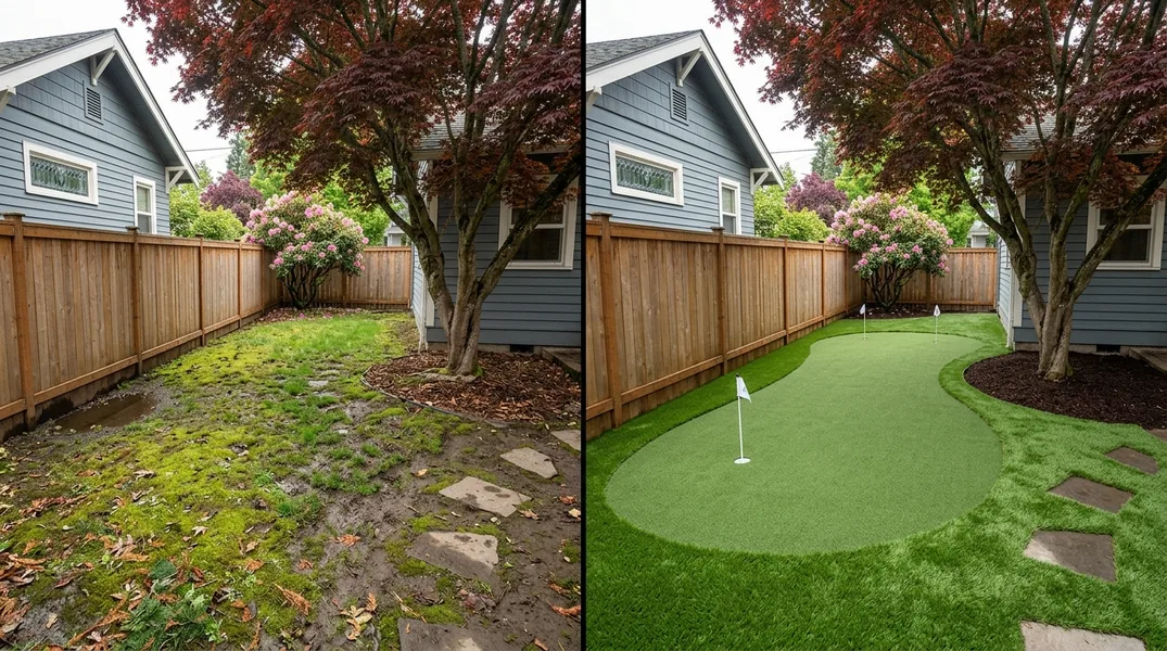 Result artificial grass installation in Portland - Portland Artificial Grass Installation